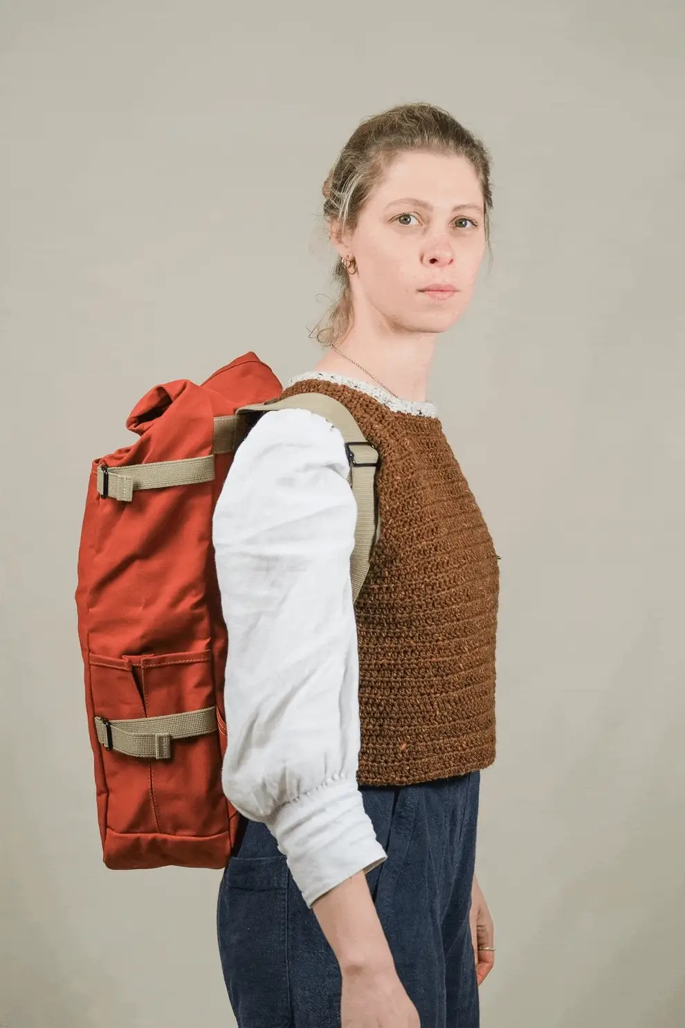 Jorvik Backpack detail showing premium stitching and hardware